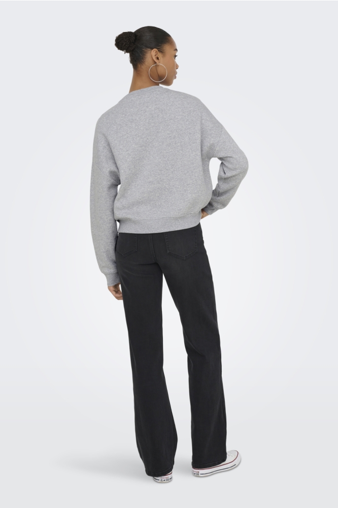 ONLSWEAT LIFE L/S CREW O.SIZE STATE 15254183 Light Grey Mela/NUMBER ONE